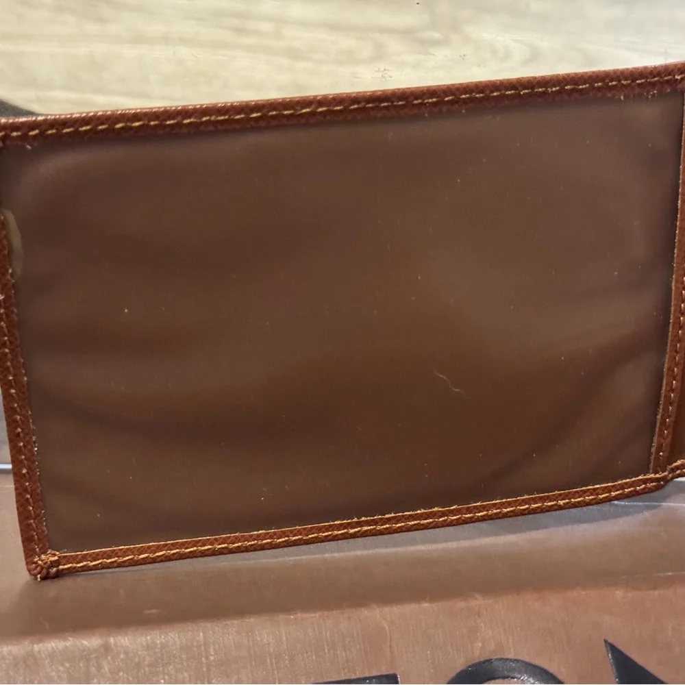 VINTAGE Louis Vuitton Taiga ID / Photo / Card Holder Brown Leather Wallet EUC